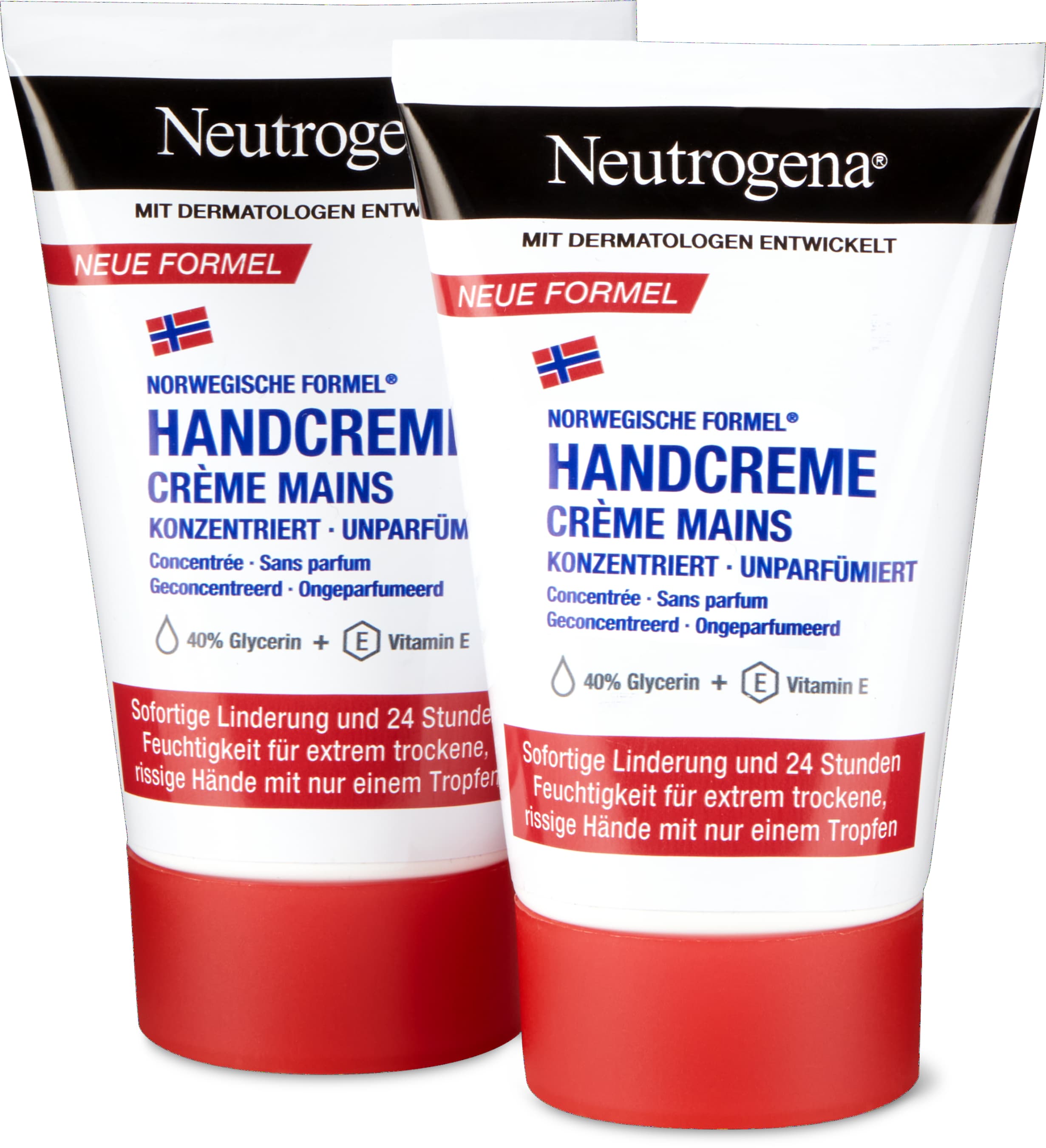 Neutrogena Crème mains sans parfum, glycérine et vitamine E 2x50ml